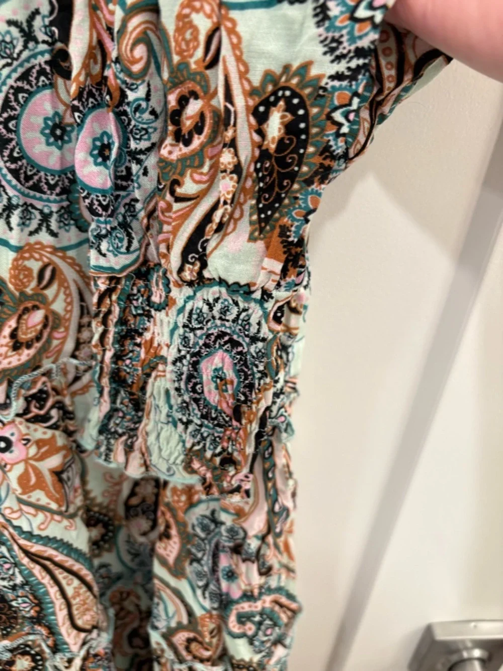 Anthropologie Cady Tiered Tunic Paisley Mock Neck Dress Size Small - Picture 7 of 16
